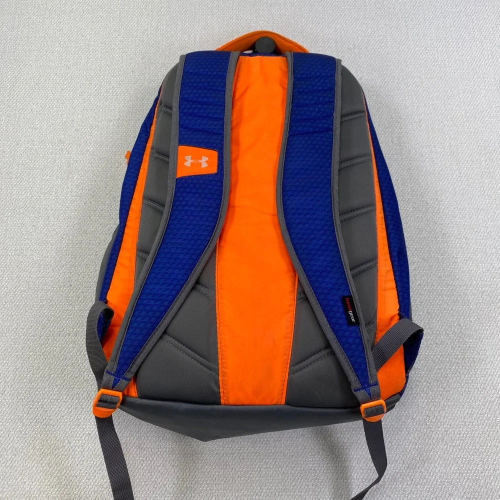 Under Armour Storm 1 Backpack Mens OS Blue Orange Grey HeatGear Laptop Sleeve